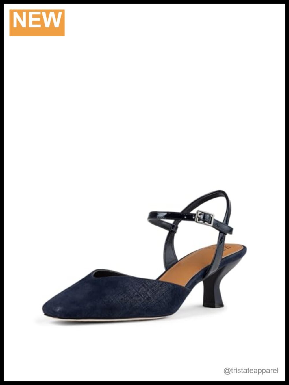 Leather Slingback Pump, Square Toe, Memory Foam, Formal Heel